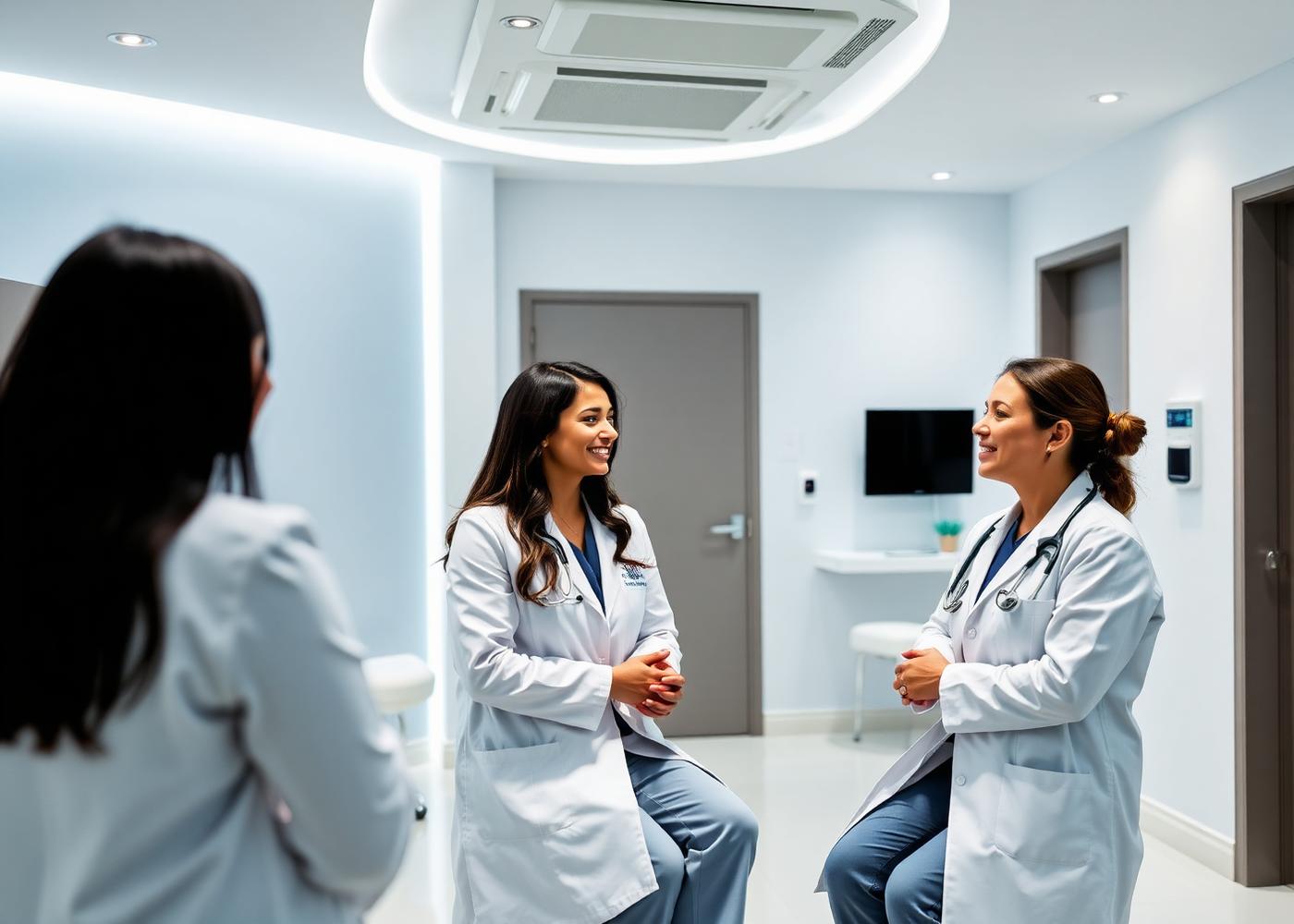Modern fertility clinic with physicians